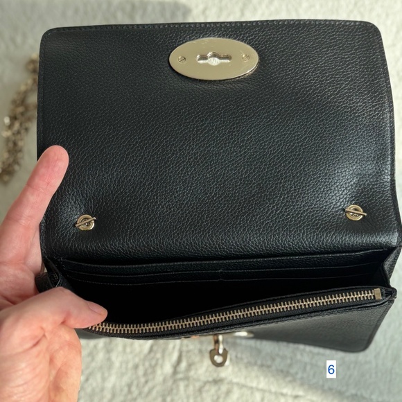 LIKE NEW Mulberry Bayswater Clutch Wallet (Black Classic Grain/Gold) - Picture 10 of 13